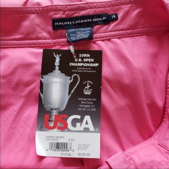 NWT Ralph Lauren Pink Satin Golf Skort - Size 14 - Picture 2 of 6
